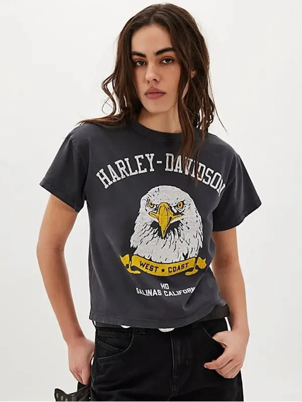 Free people the bureau Harley Davidson eagle baby tee